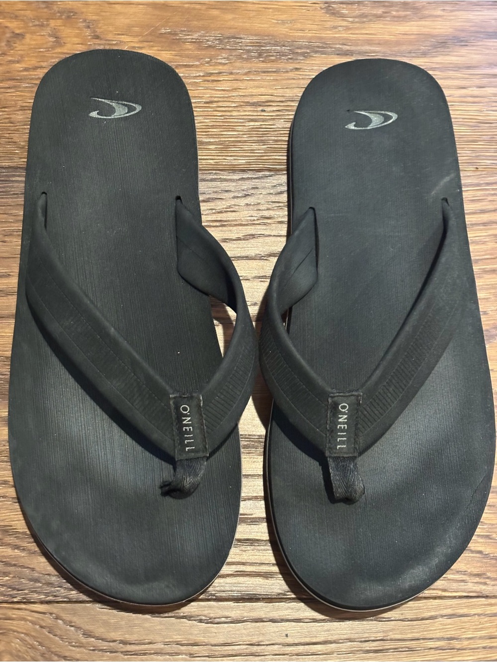 O'Neill Men's Black Flip Flops with Branded Straps